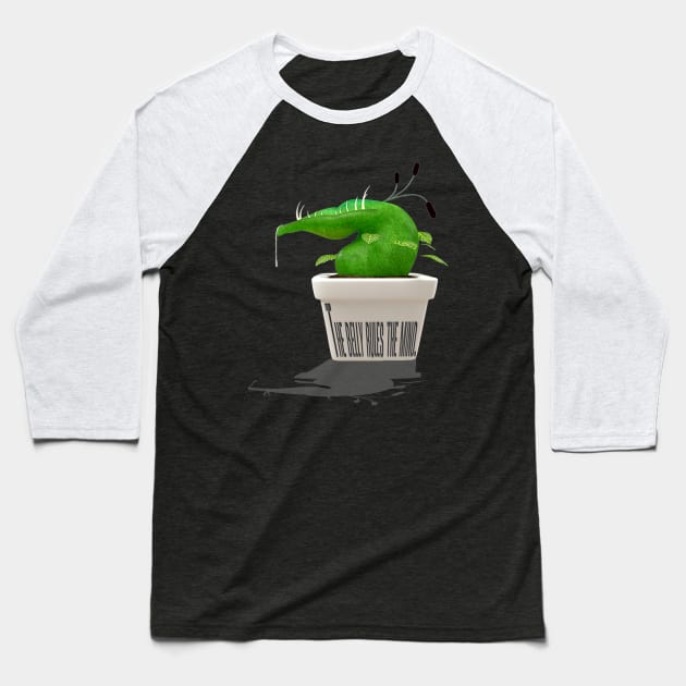 Fat Plant Asphalt Baseball T-Shirt by SuperTatouille